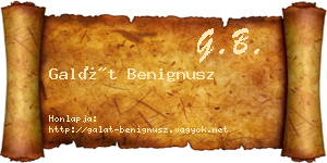 Galát Benignusz névjegykártya