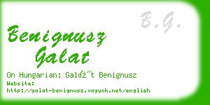 benignusz galat business card